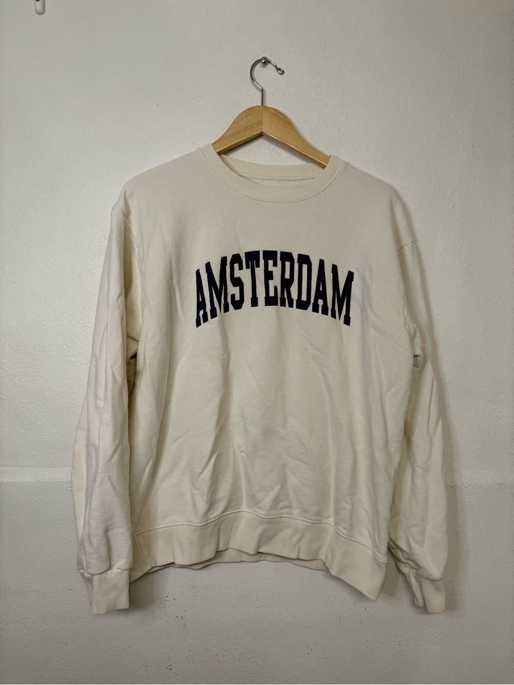 BRANDY MELVILLE Amsterdam Graphic Crewneck Sweater - Cream